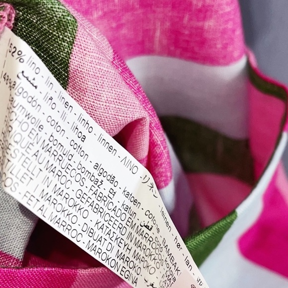 Zara Strip Linen Blend Pink Green Mini Skirt Size XS - Picture 5 of 8